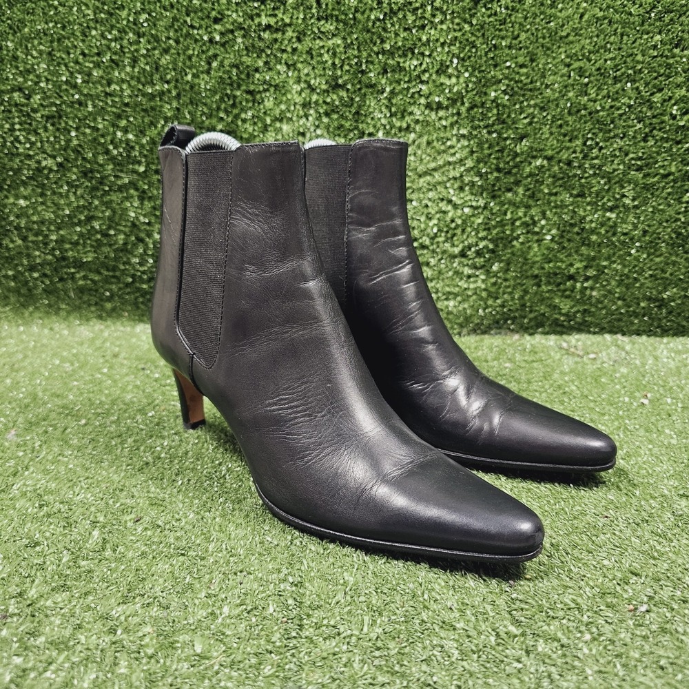 Ralph Lauren Collection Purple Label Black Leather Chelsea‎ Booties Womens 5.5 B